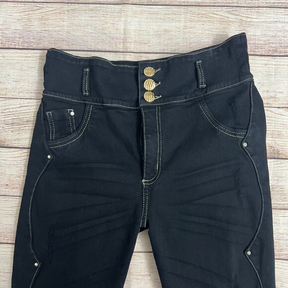 Verox Colombian Butt Lift Jeans Size 16 Dark Wash High Waist Skinny Levanta Cola - Picture 11 of 11